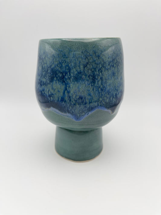 Drippy Glaze Pedestal Cup (A)