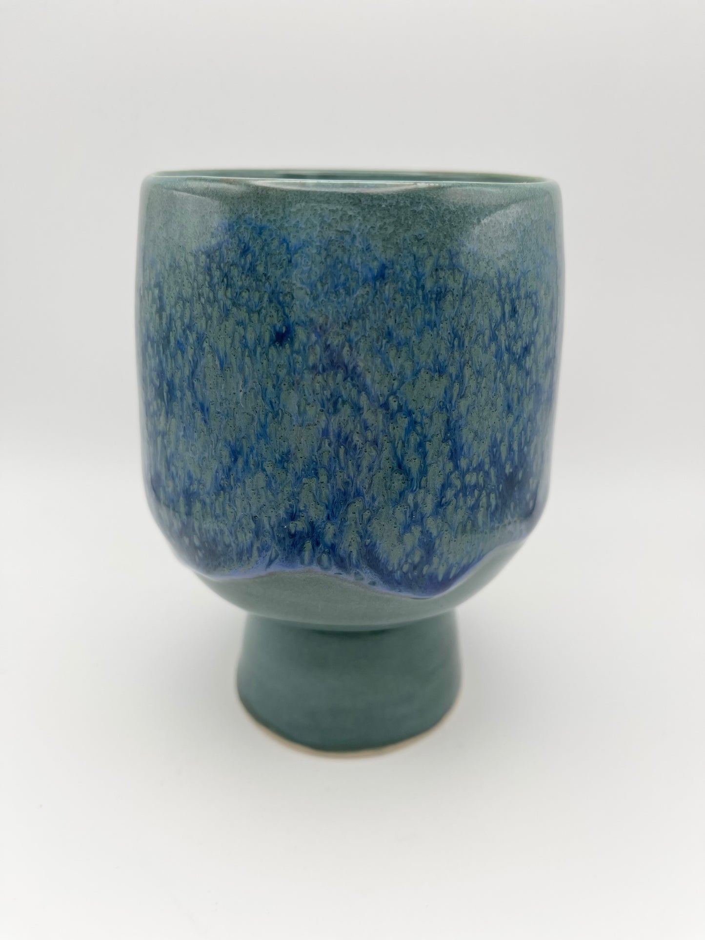 Drippy Glaze Pedestal Cup (B)