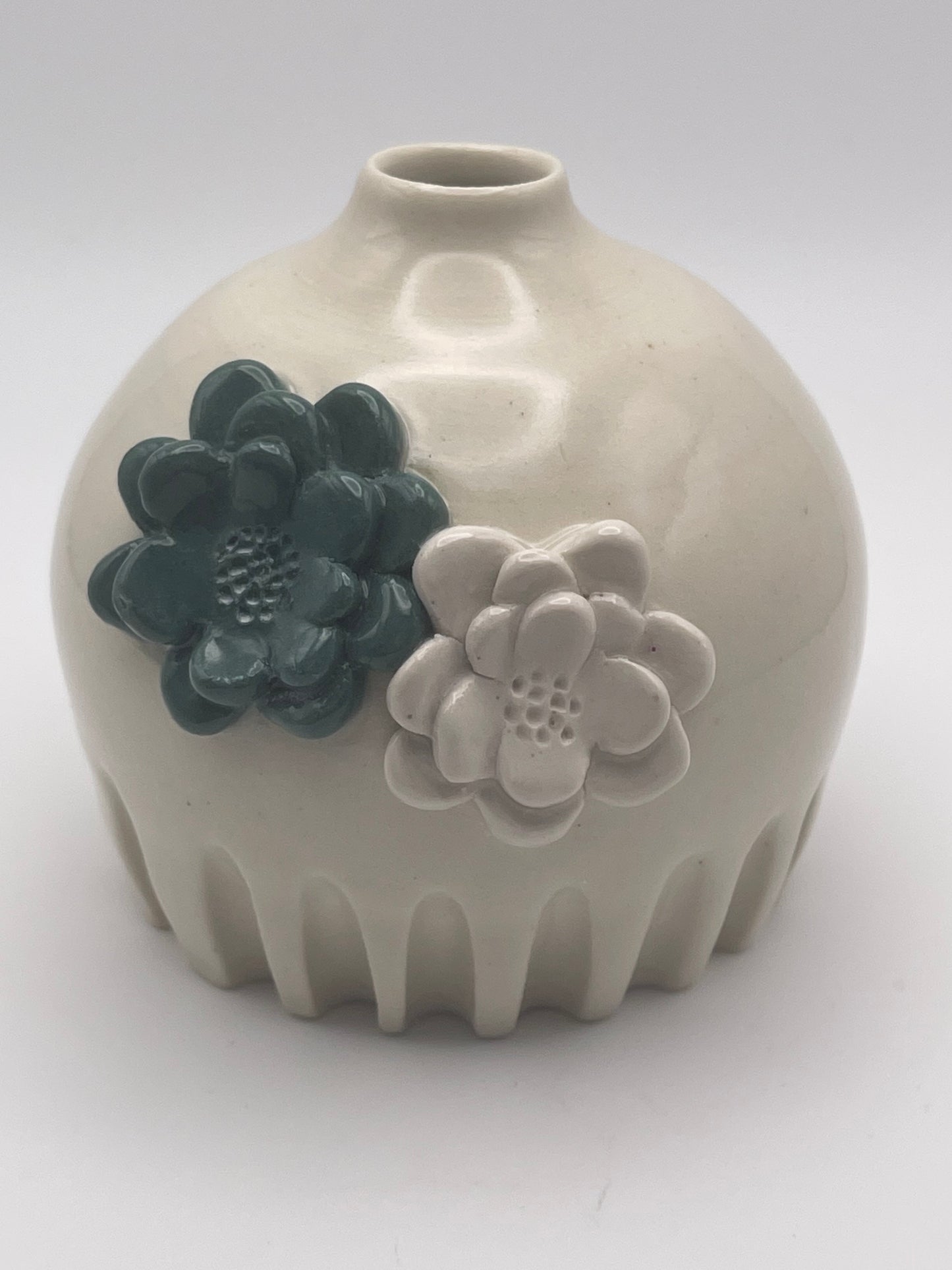 Double Flower Mini Porcelain Vase