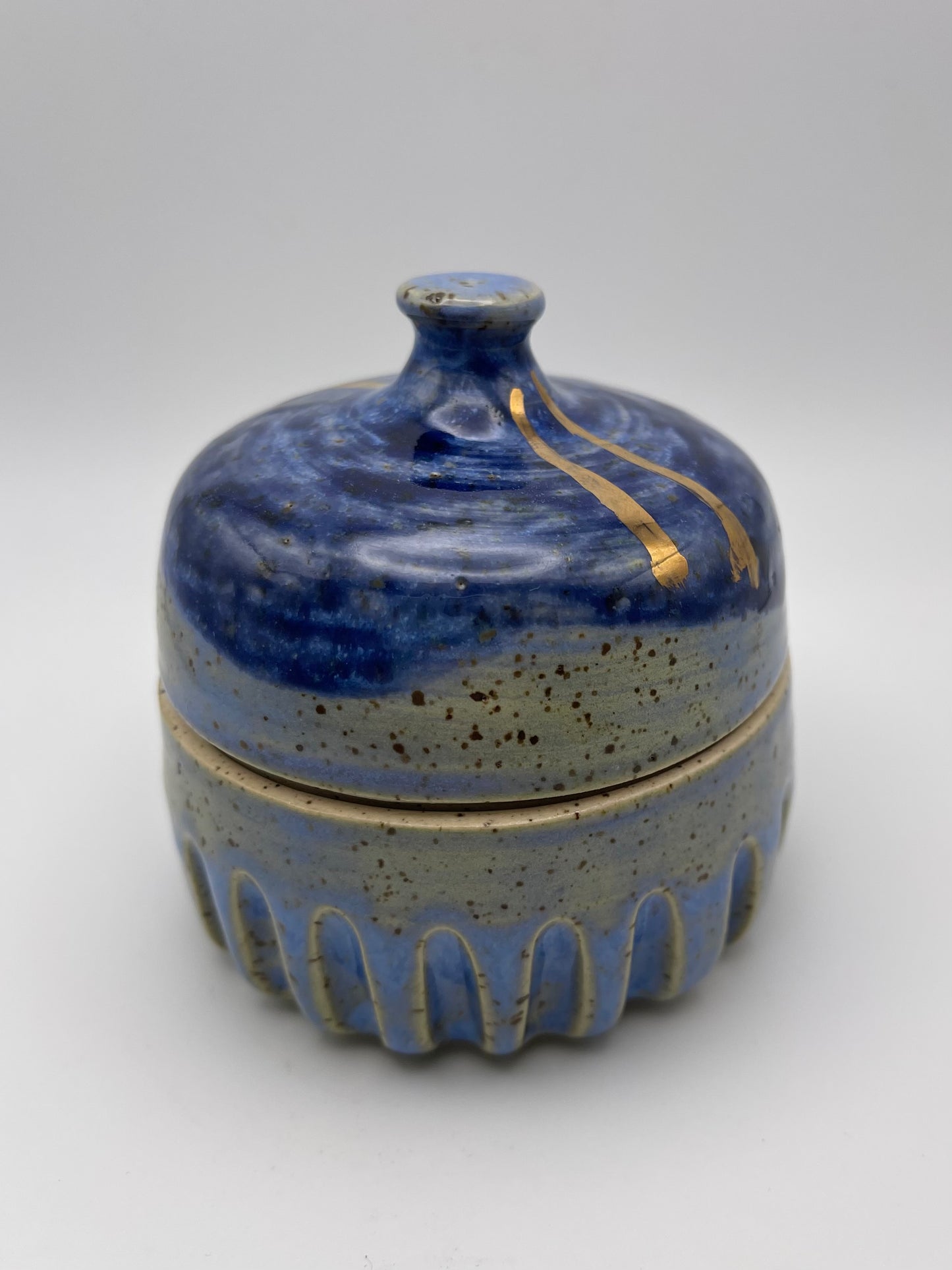 Blue Jar with Gold