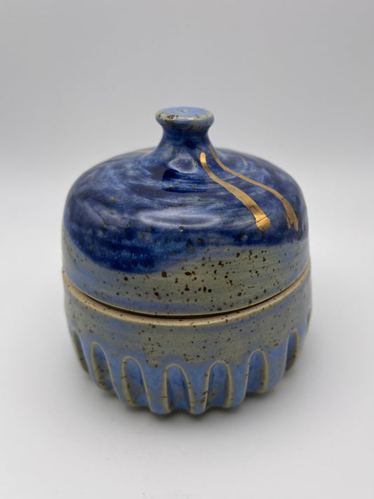 Blue Jar with Gold