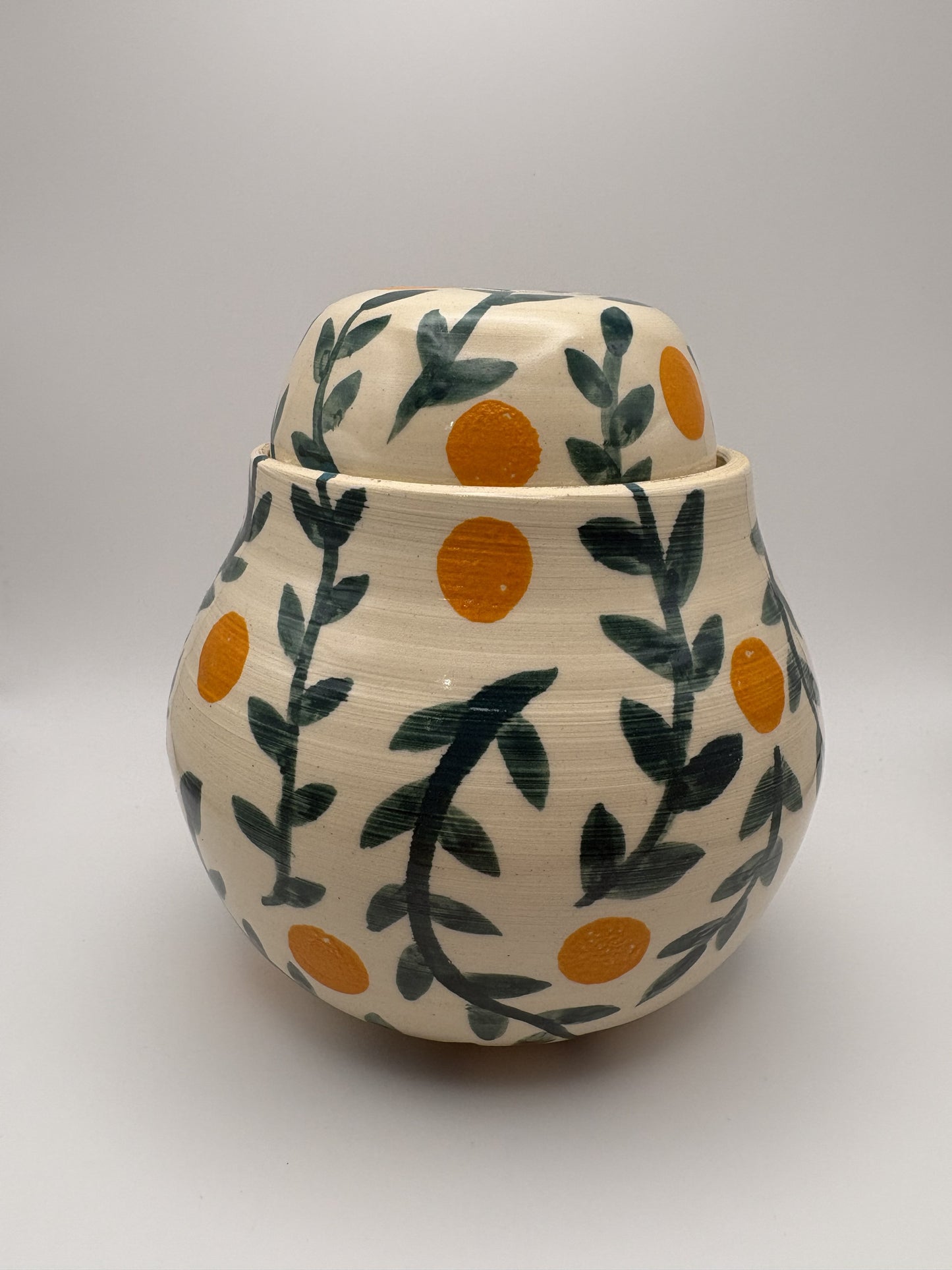 Vines & Fruit Handpainted Jar *Seconds*
