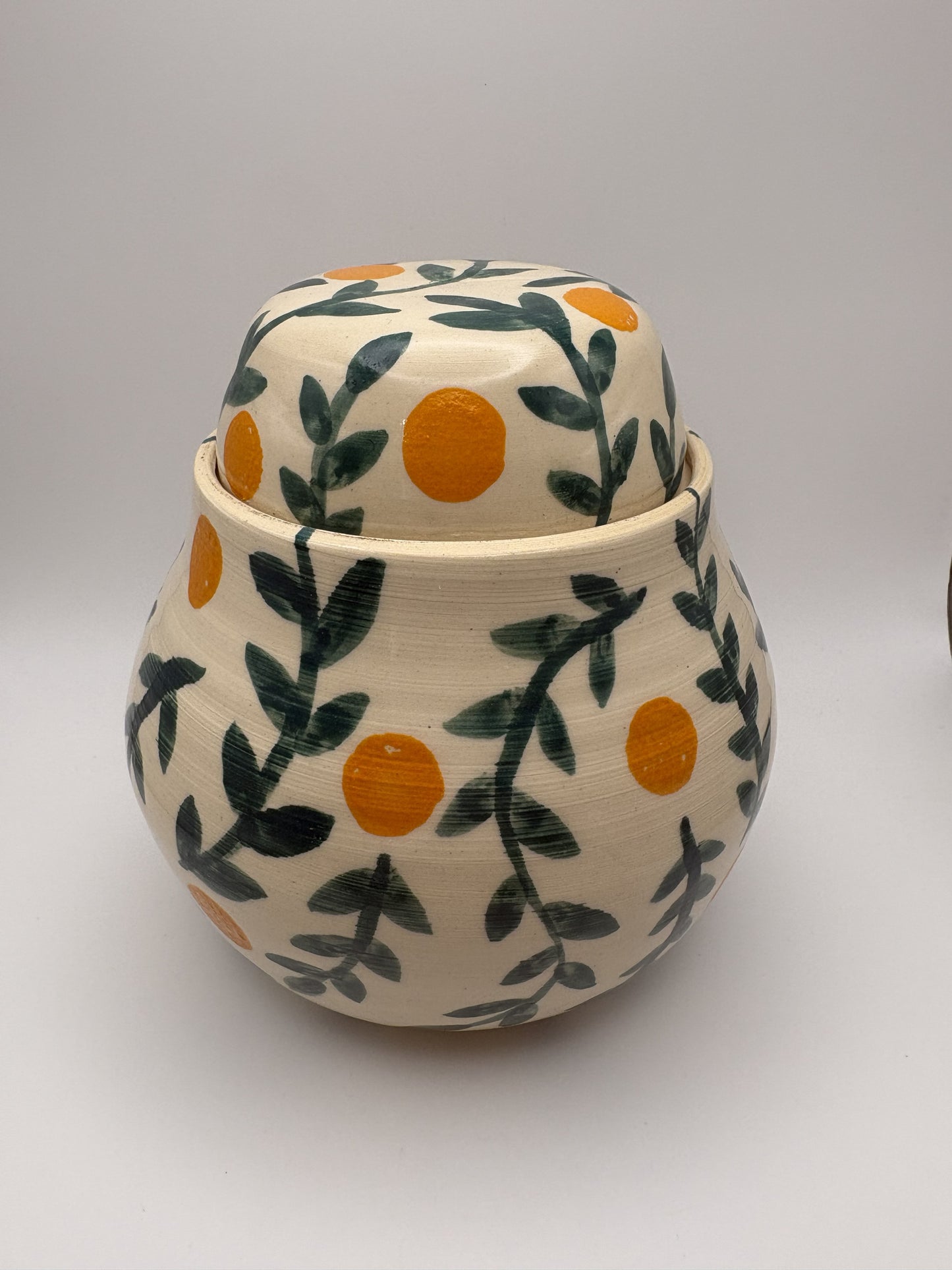Vines & Fruit Handpainted Jar *Seconds*