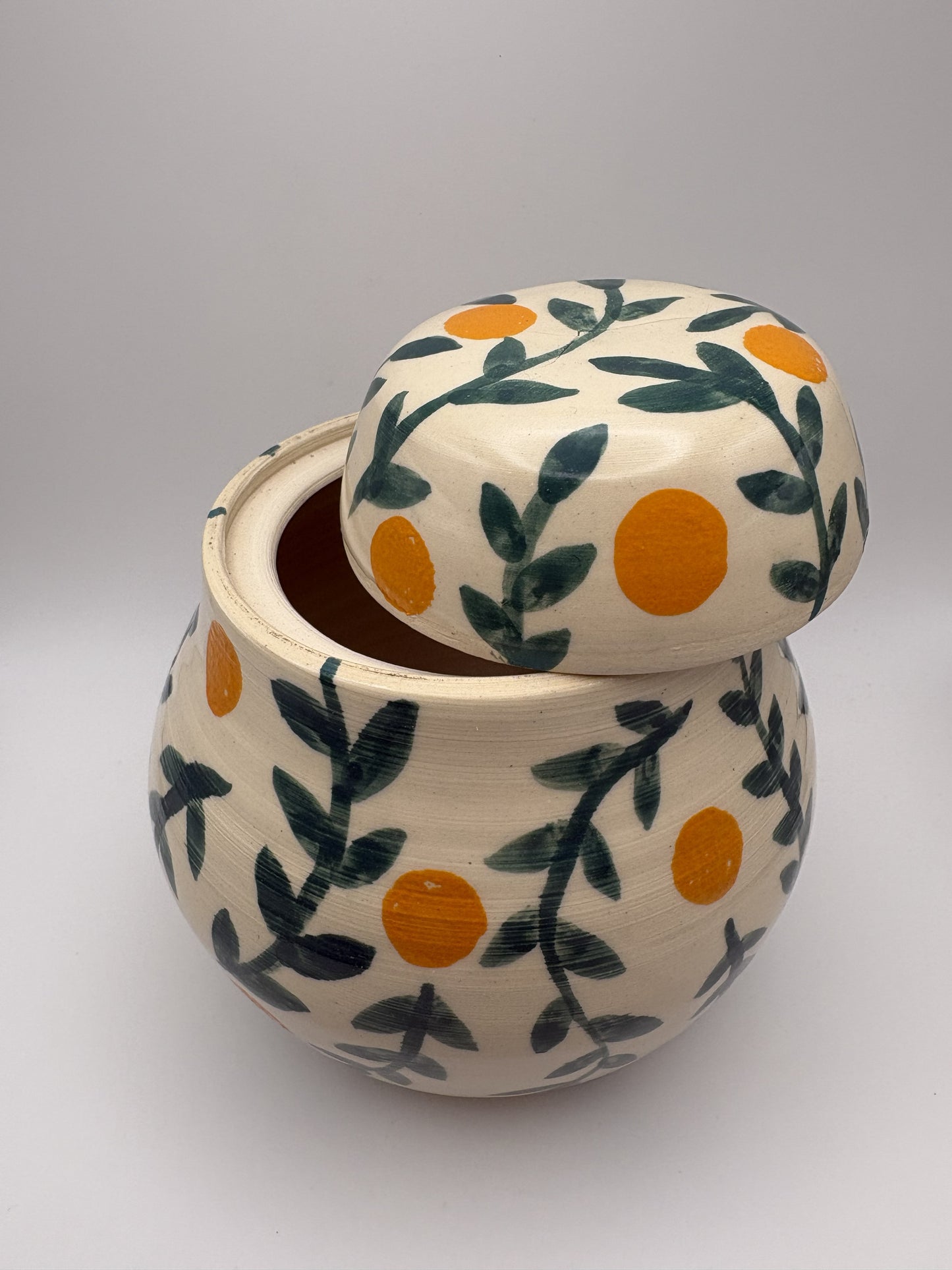 Vines & Fruit Handpainted Jar *Seconds*