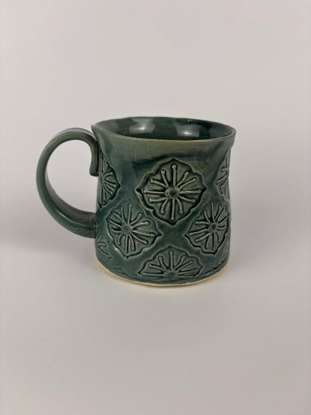 Teal Abstract Stamped Mug