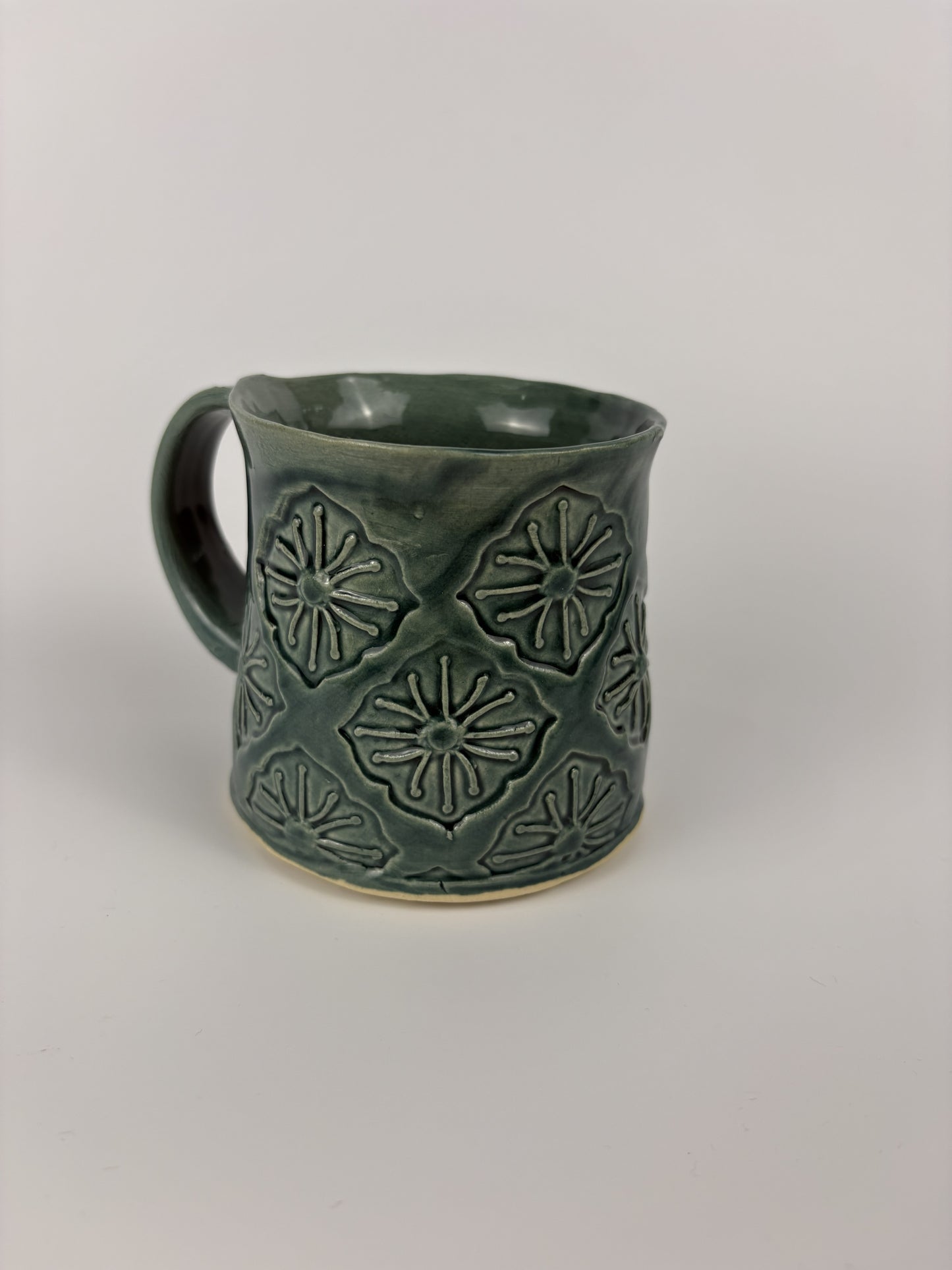 Teal Abstract Stamped Mug