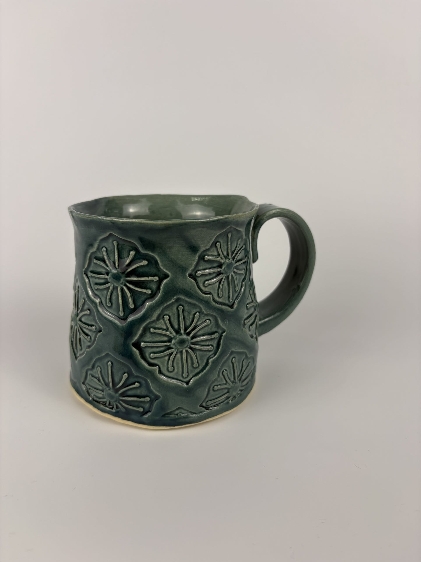 Teal Abstract Stamped Mug