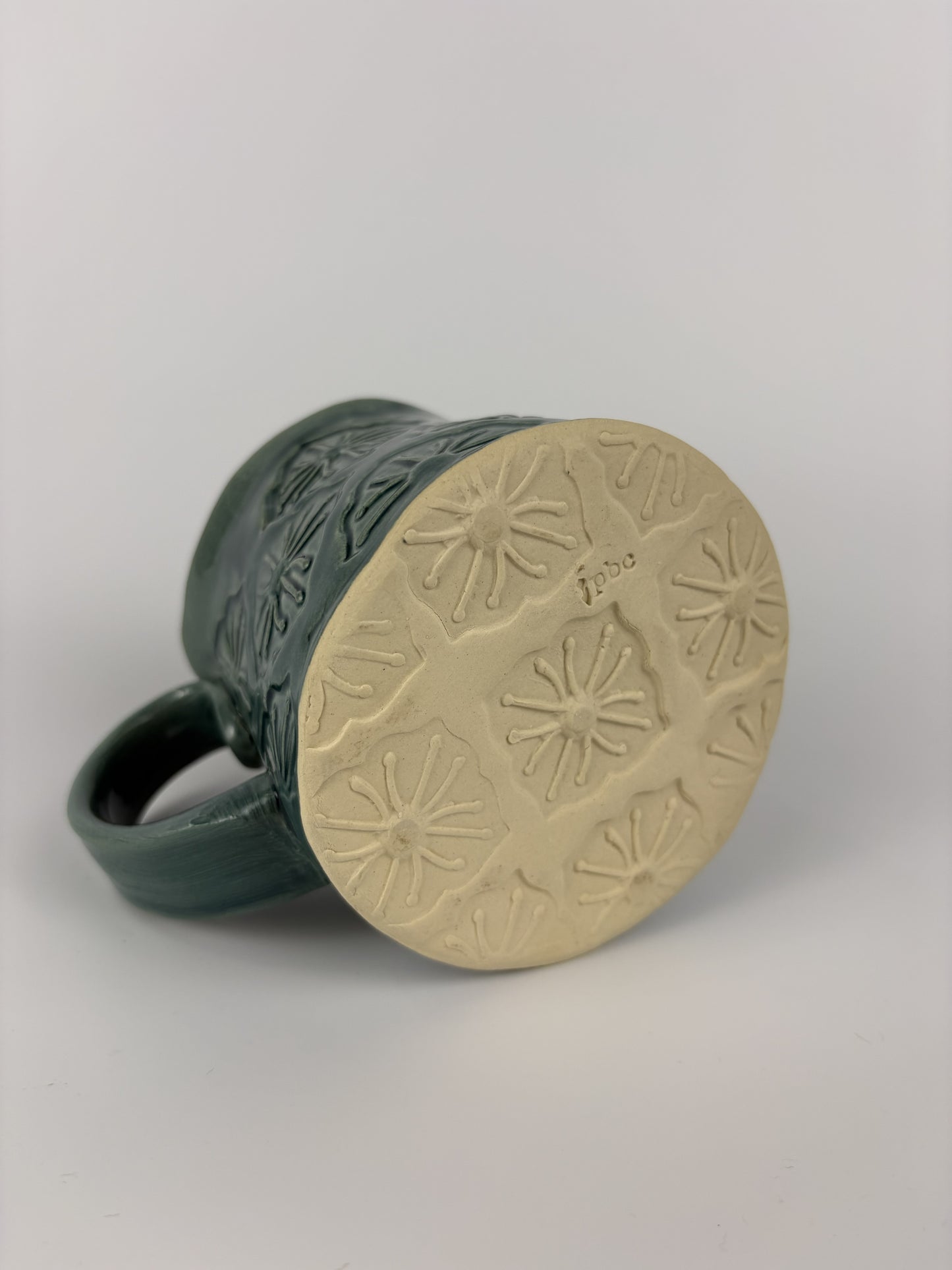 Teal Abstract Stamped Mug