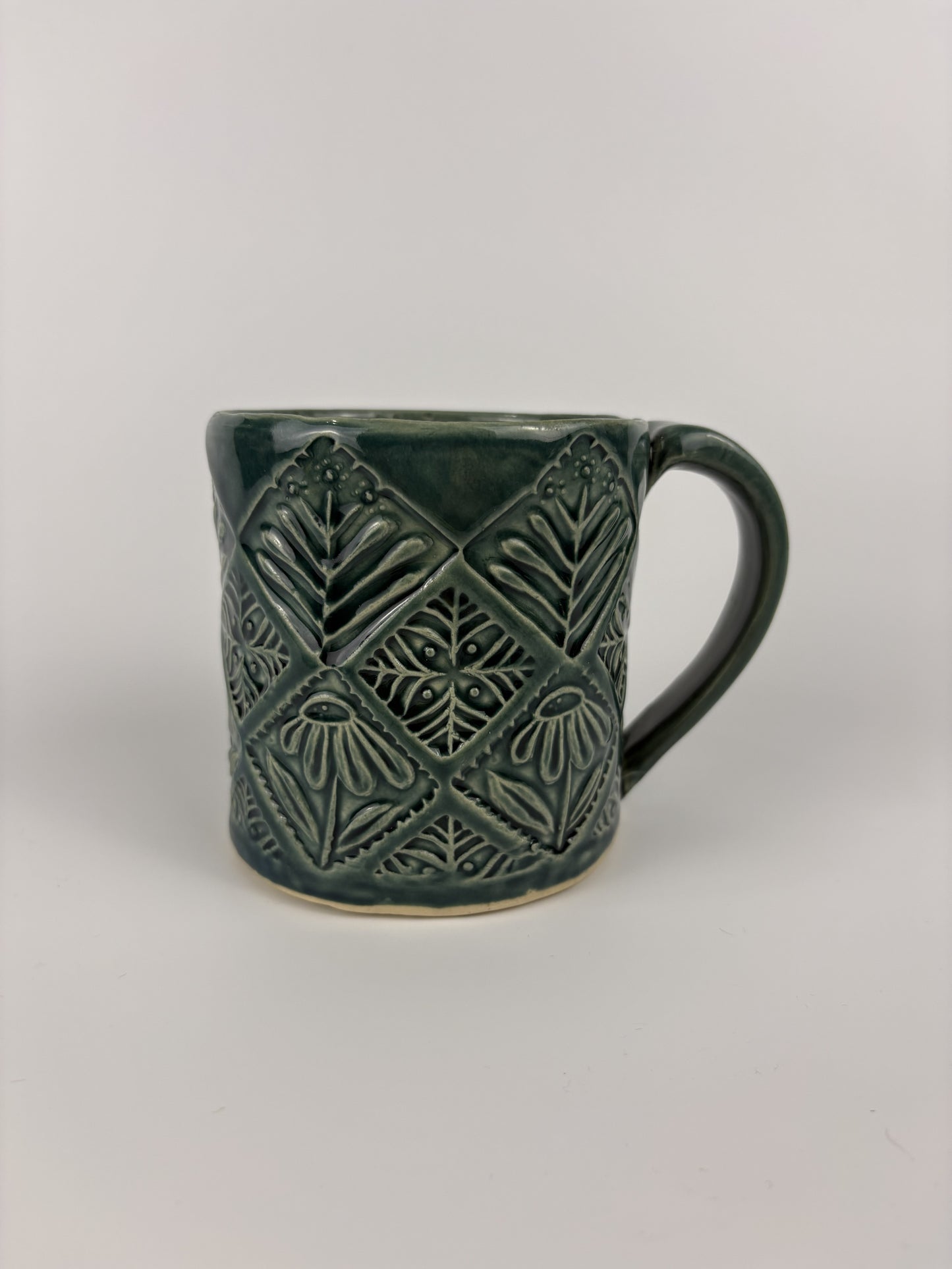 Teal "Screaming on the Inside" Stamped Mug