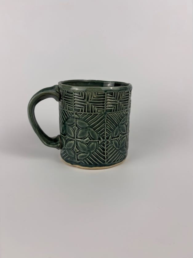 Teal Geometric Stamped Mug