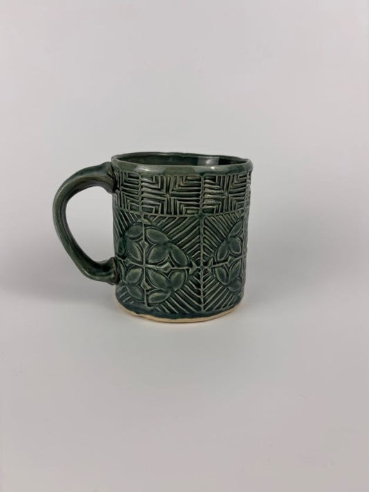 Teal Geometric Stamped Mug