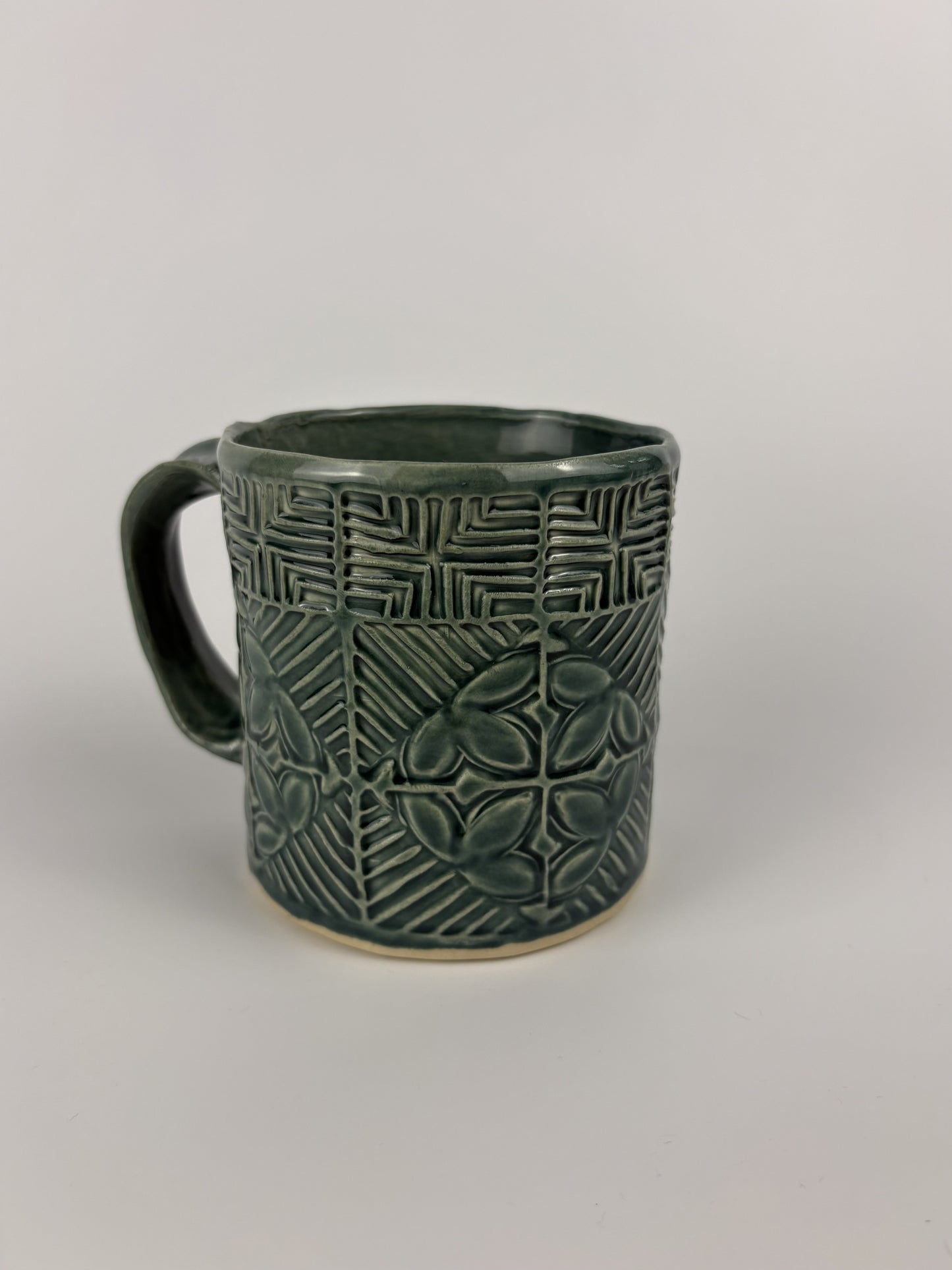 Teal Geometric Stamped Mug