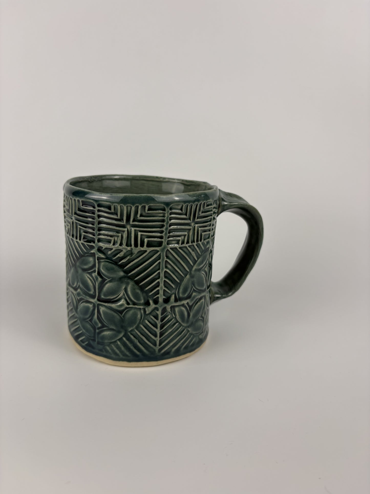 Teal Geometric Stamped Mug