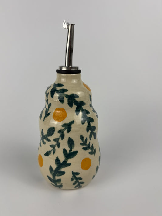 Vines & Fruit Handpainted Oil Bottle