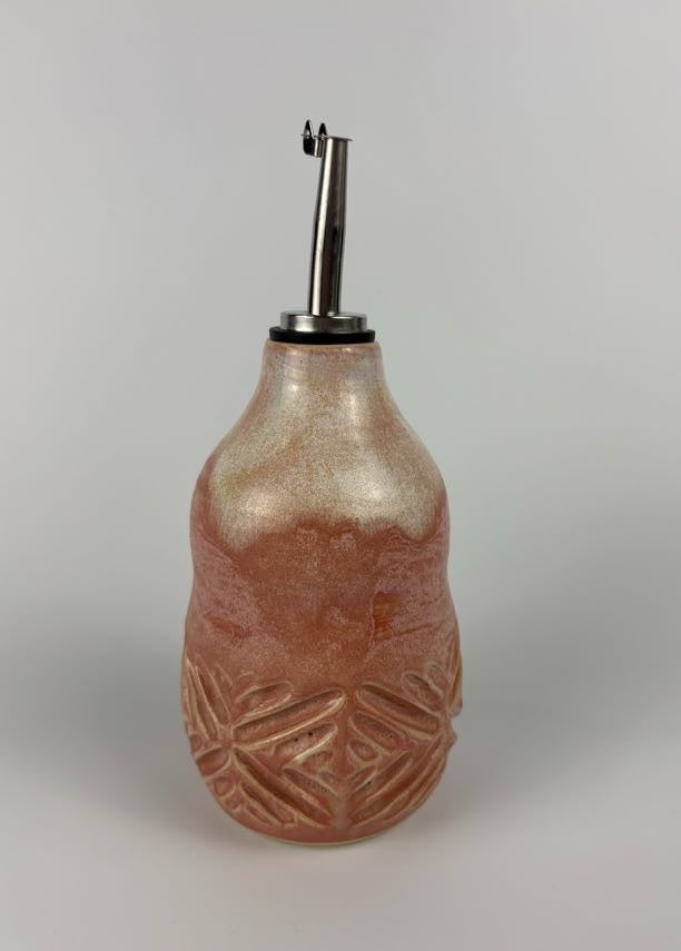 Pink Carved Oil Bottle