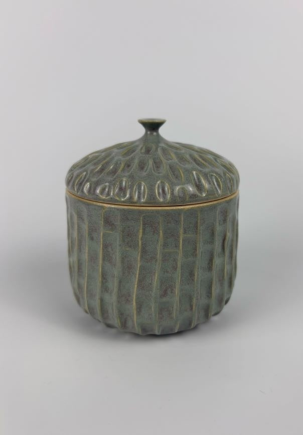Sage Carved Jar