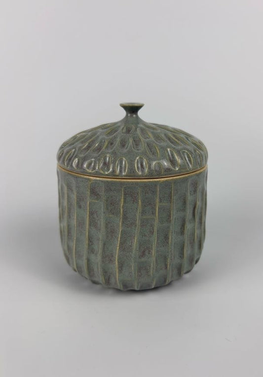 Sage Carved Jar