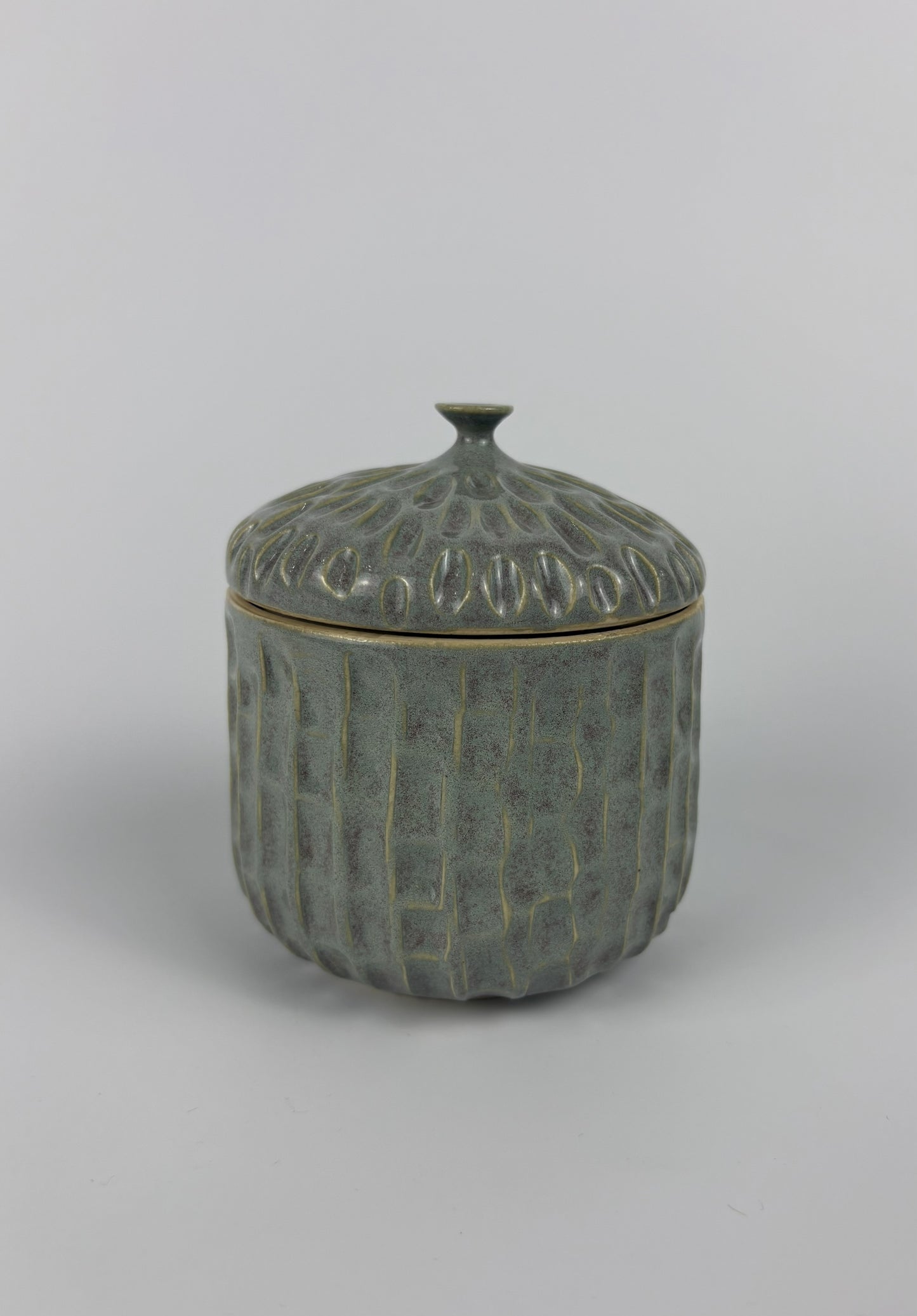 Sage Carved Jar