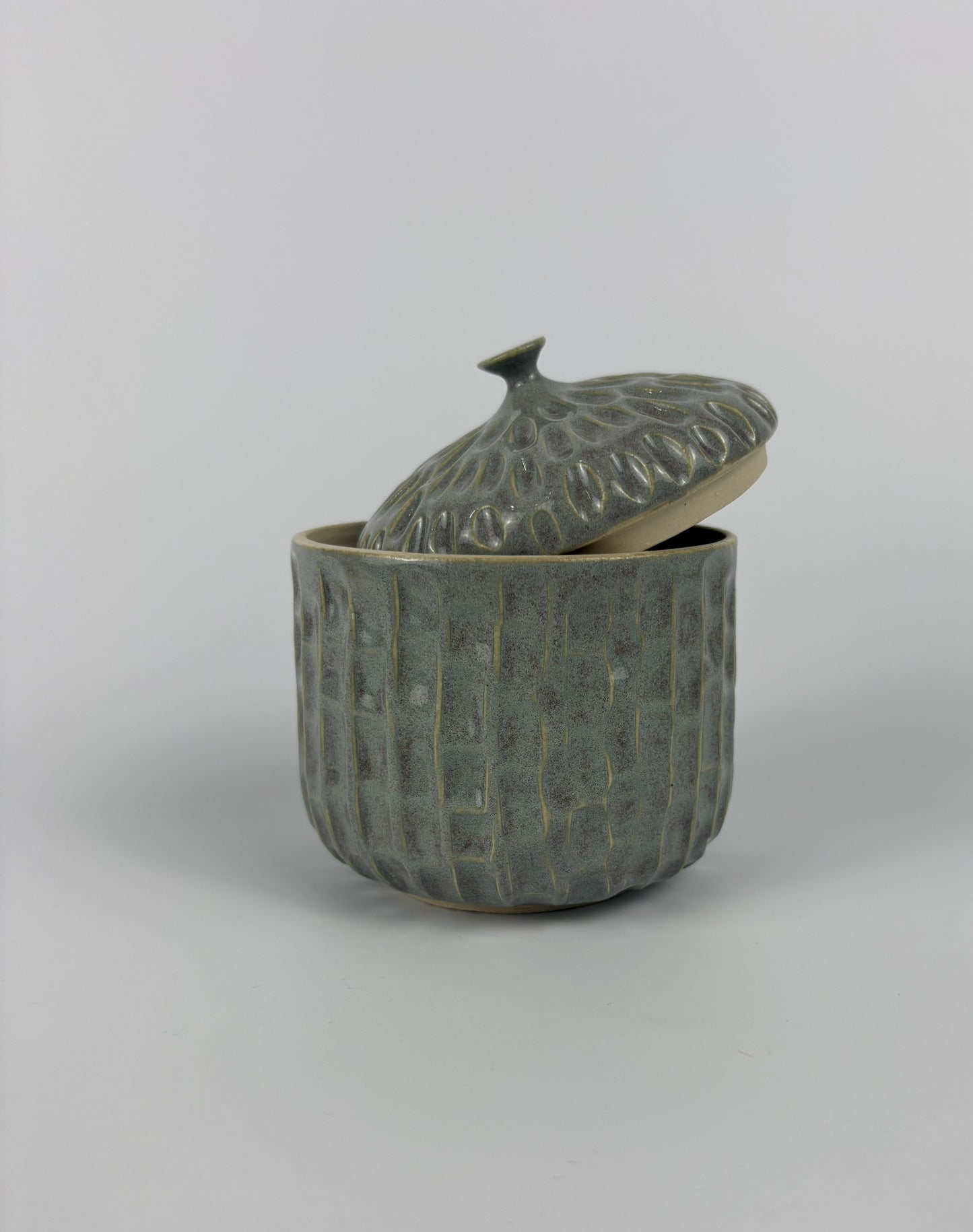 Sage Carved Jar