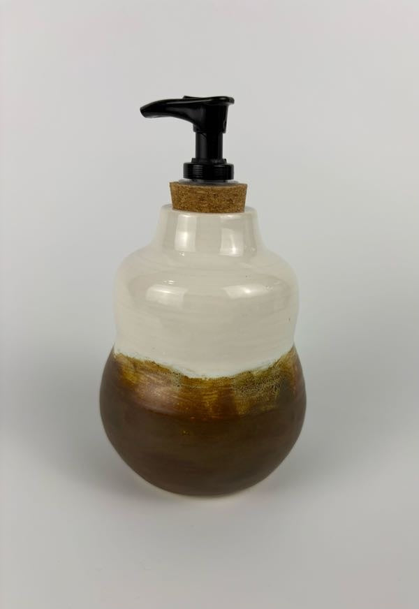 Brown & White Soap Pump