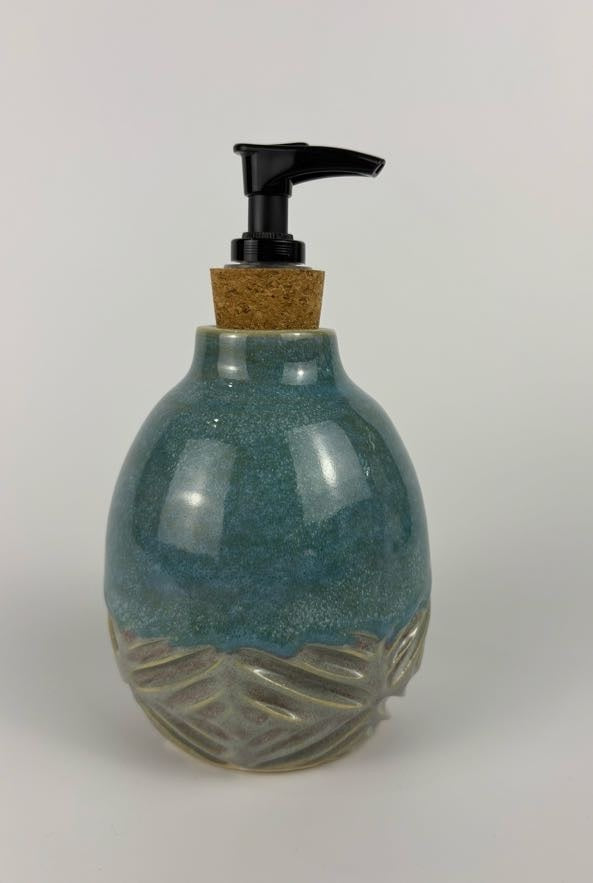 Sage & Aqua Round Carved Soap Pump