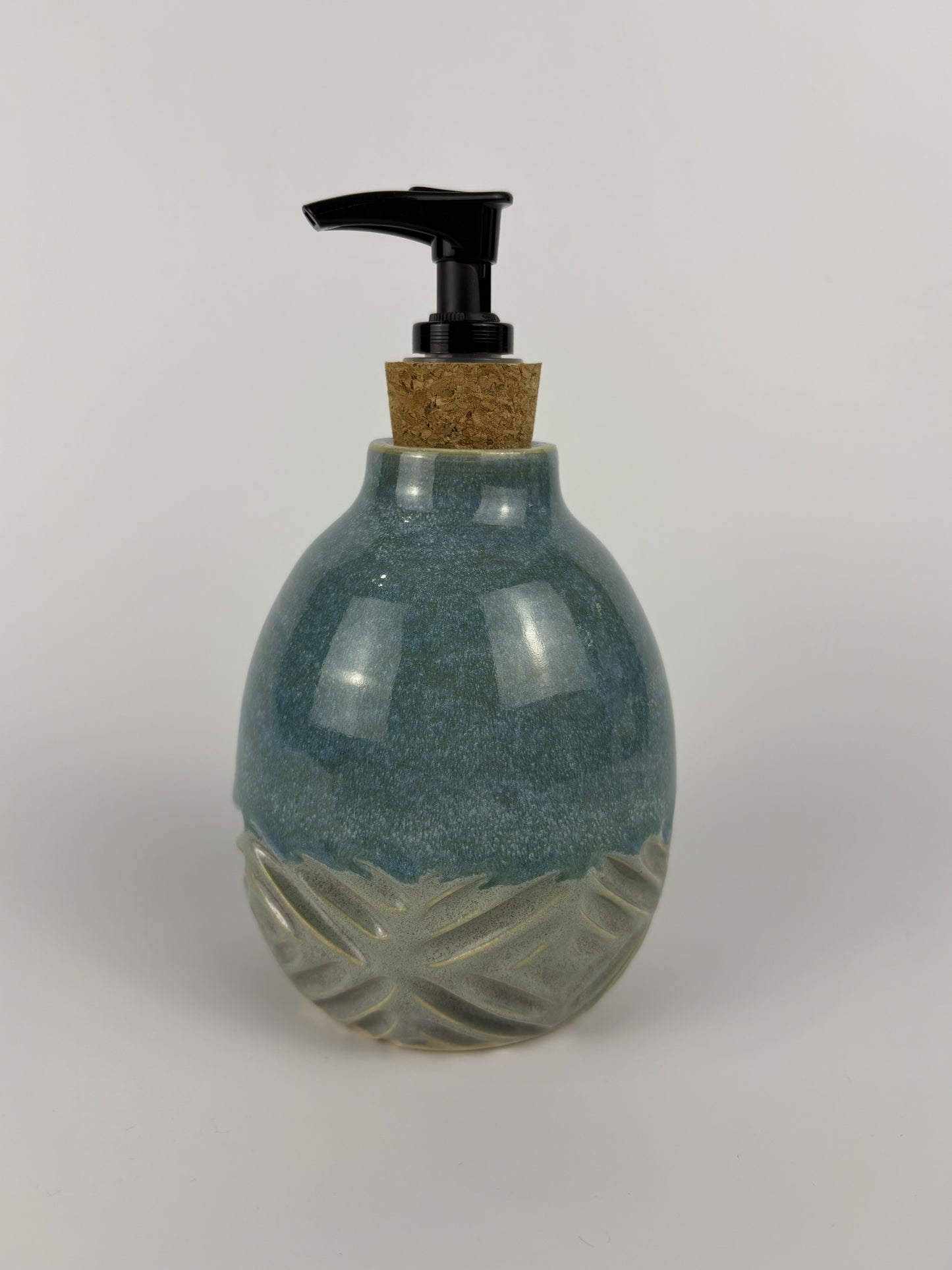 Sage & Aqua Round Carved Soap Pump