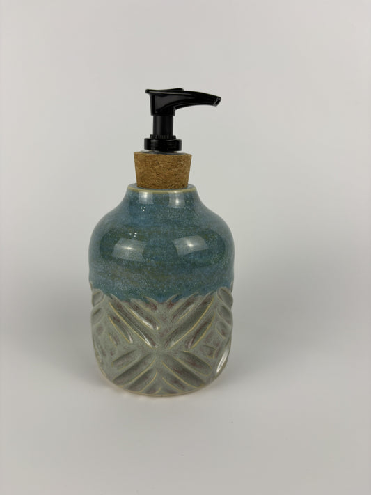 Sage & Aqua Carved Soap Pump