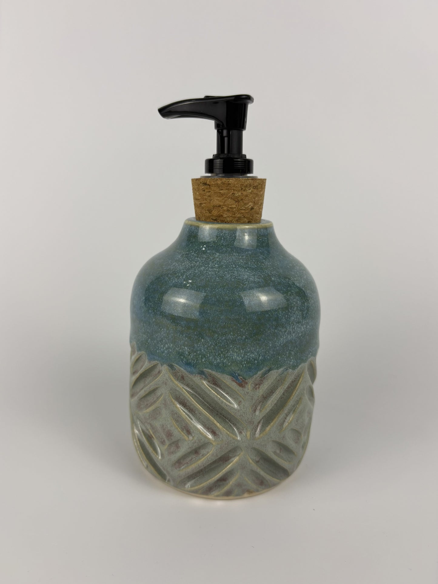 Sage & Aqua Carved Soap Pump