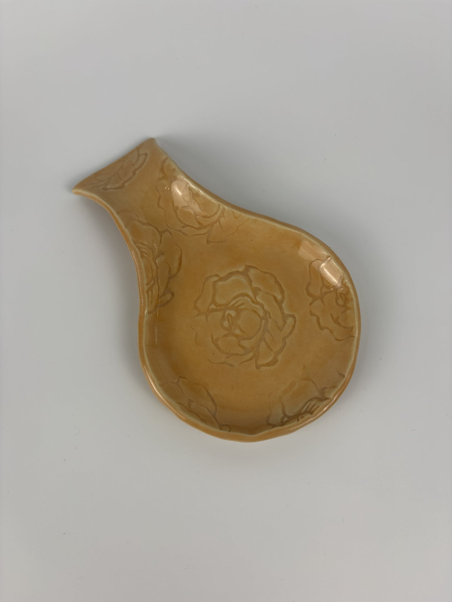 Peach Peony Stamped Spoon Rest