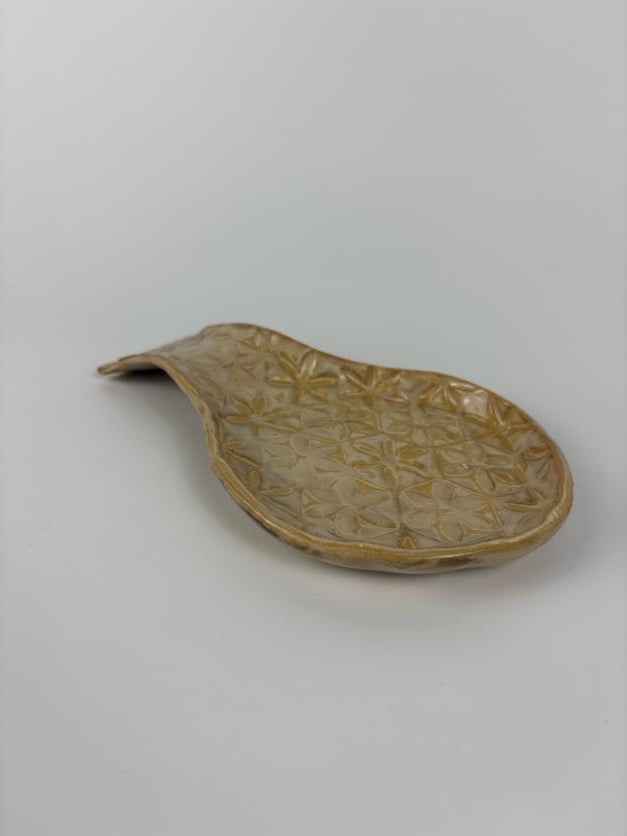 Rustic Geometric Stamped Spoon Rest