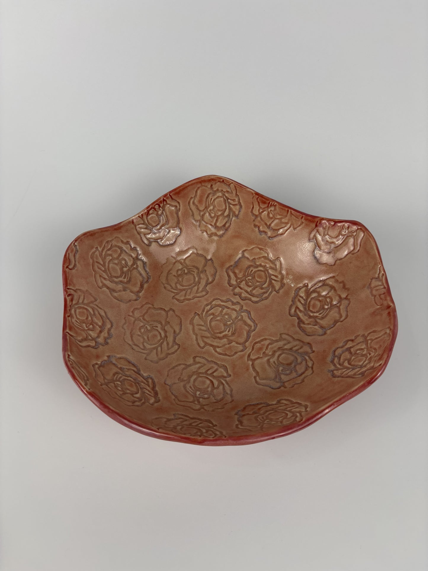 Pink Peony Stamped Organic Bowl