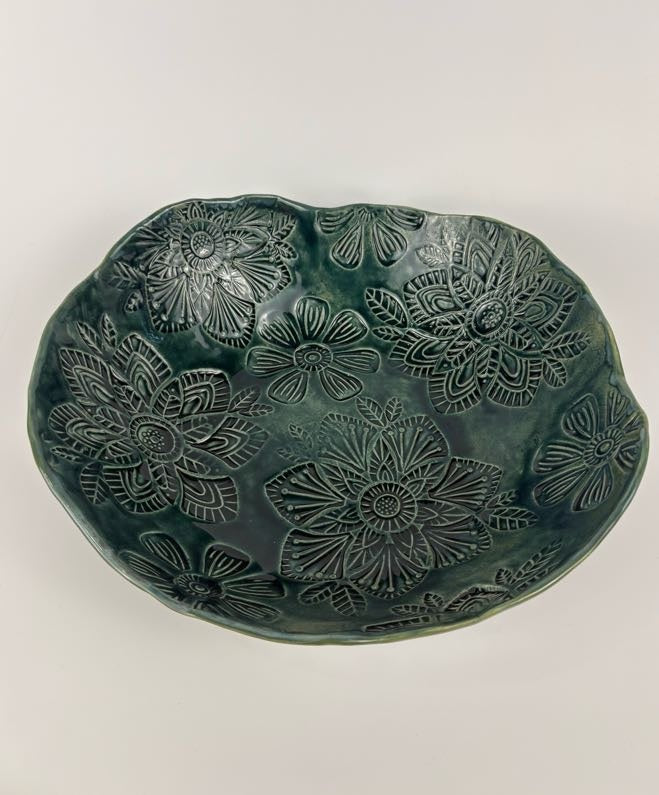 Floral Stamped Organic Bowl