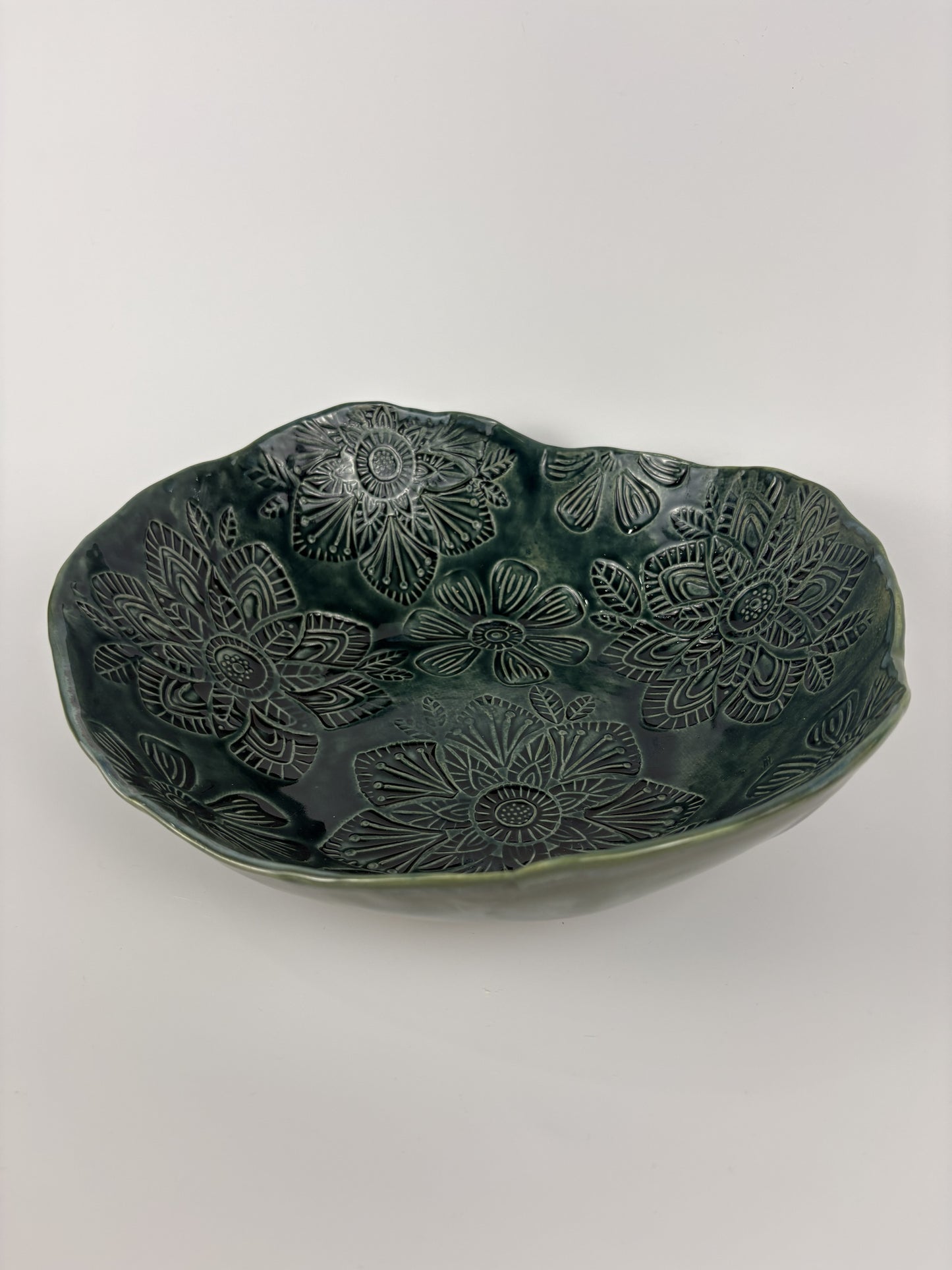 Floral Stamped Organic Bowl