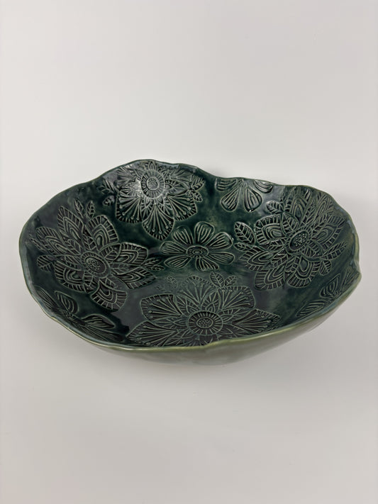 Floral Stamped Organic Bowl