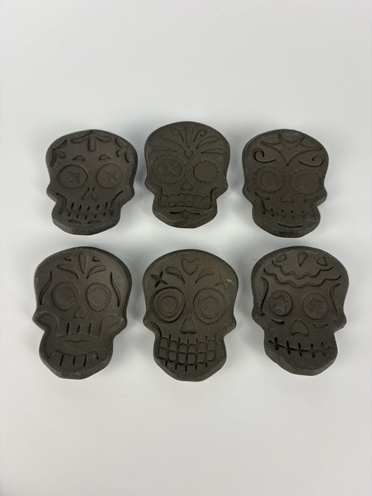 Black Clay Skull Trinket Dishes