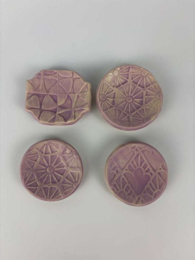 Matte Lilac Stamped Trinket Dishes
