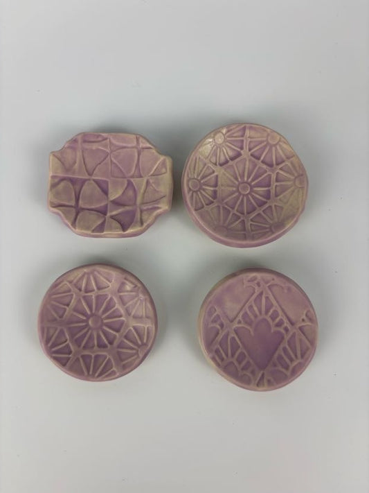 Matte Lilac Stamped Trinket Dishes