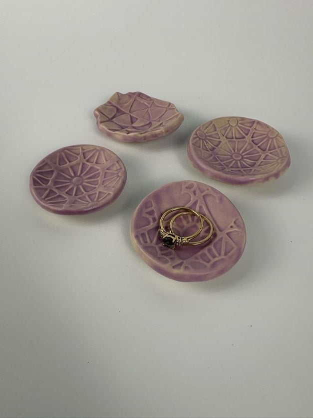 Matte Lilac Stamped Trinket Dishes