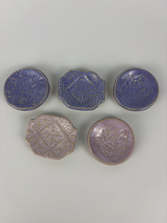 Pink & Purple Stamped Trinket Dishes