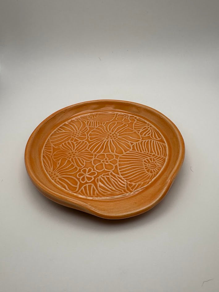 Orange Dreamsicle Flowers Spoonrest