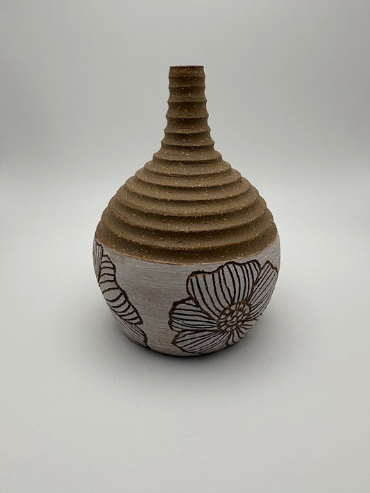 Scrafitto Flower Bud Vase