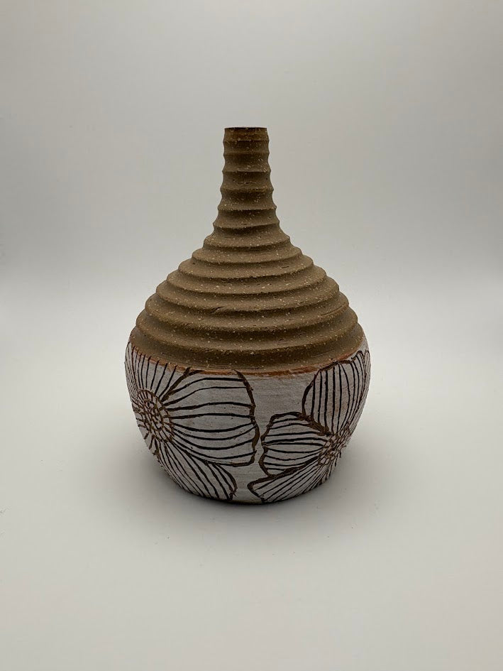 Scrafitto Flower Bud Vase