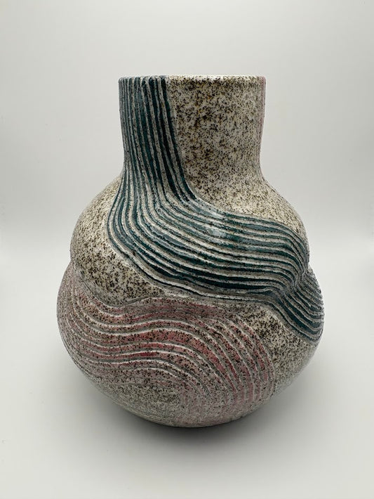 Speckled Retro Lines Vase