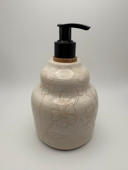 *Seconds* White Flower Soap Dispenser