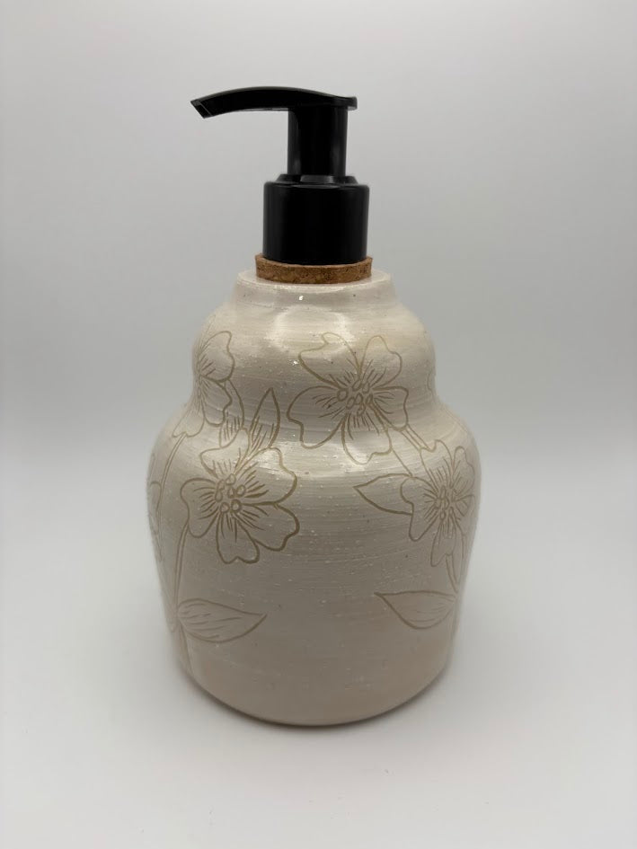 *Seconds* White Flower Soap Dispenser