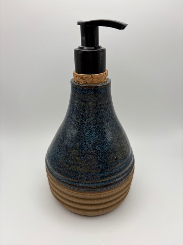 Brown & Blue Textured Soap Dispenser