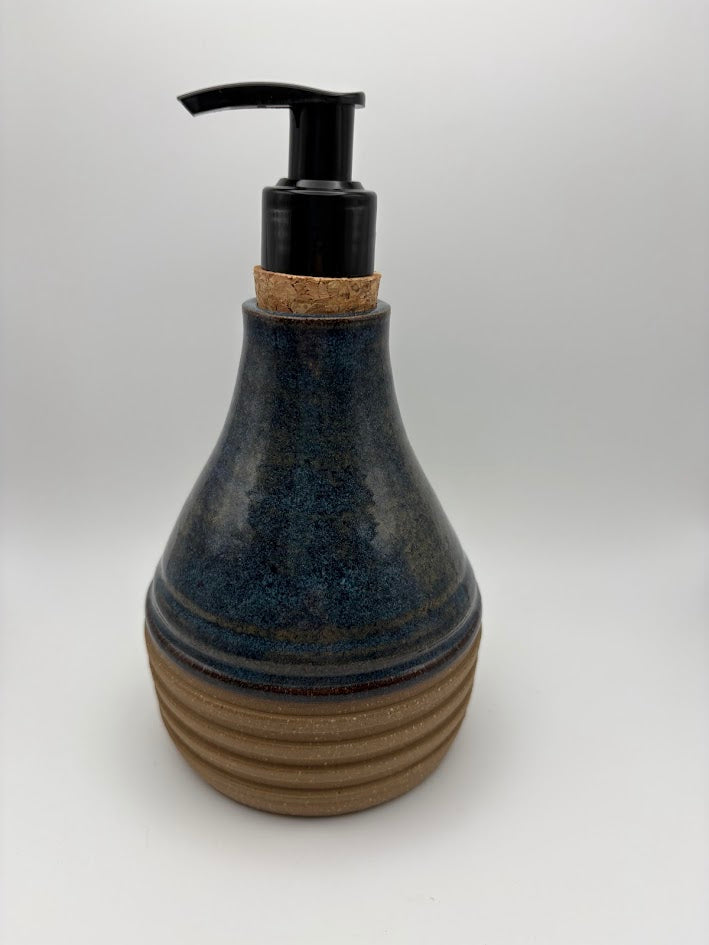 Brown & Blue Textured Soap Dispenser