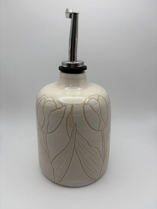 White Tulips Oil Bottle