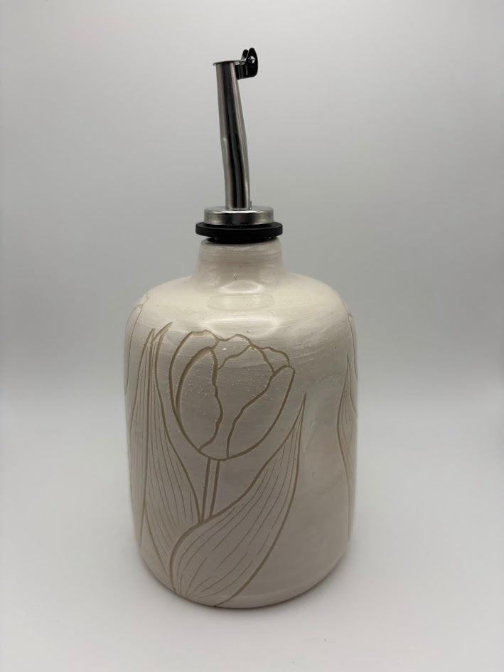 White Tulips Oil Bottle