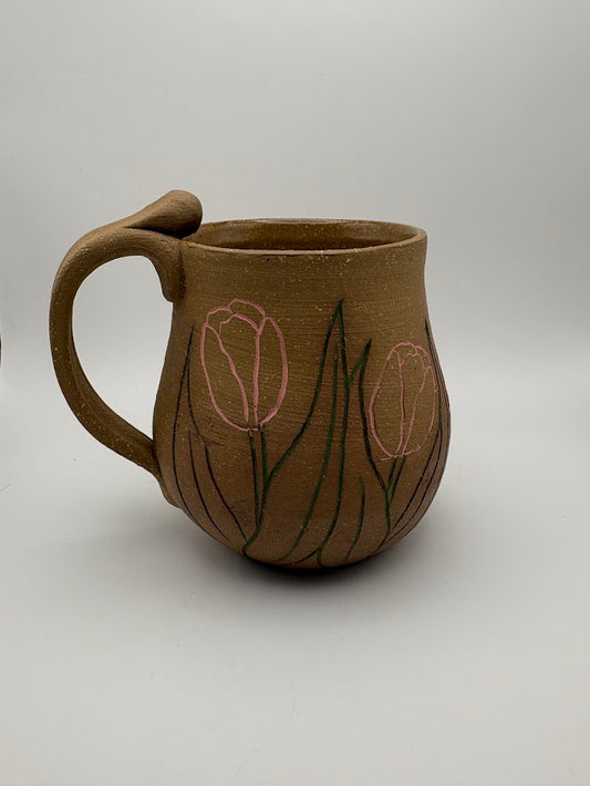 Brown Tulip Inlay Mug